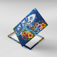 American Samoa Pago Pago Canvas Wall Art Sea Turtle And Fruit Bat - Tropical Hibiscus Flowers Polynesian