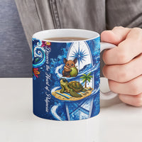 American Samoa Pago Pago Ceramic Mug Sea Turtle And Fruit Bat - Tropical Hibiscus Flowers Polynesian