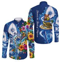 American Samoa Pago Pago Family Matching Puletasi and Hawaiian Shirt Sea Turtle And Fruit Bat - Tropical Hibiscus Flowers Polynesian