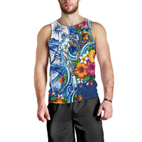 American Samoa Pago Pago Men Tank Top Sea Turtle And Fruit Bat - Tropical Hibiscus Flowers Polynesian