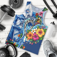 American Samoa Pago Pago Men Tank Top Sea Turtle And Fruit Bat - Tropical Hibiscus Flowers Polynesian