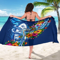 American Samoa Pago Pago Sarong Sea Turtle And Fruit Bat - Tropical Hibiscus Flowers Polynesian