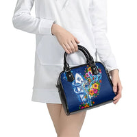 American Samoa Pago Pago Shoulder Handbag Sea Turtle And Fruit Bat - Tropical Hibiscus Flowers Polynesian