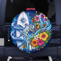 American Samoa Pago Pago Spare Tire Cover Sea Turtle And Fruit Bat - Tropical Hibiscus Flowers Polynesian