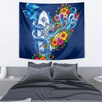 American Samoa Pago Pago Tapestry Sea Turtle And Fruit Bat - Tropical Hibiscus Flowers Polynesian