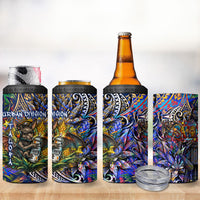American Samoa Warrior 4 in 1 Can Cooler Tumbler Polynesian Fruit Bat Talofa Urban Graffiti Street Art