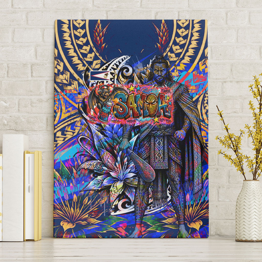 American Samoa Warrior Canvas Wall Art Polynesian Fruit Bat Talofa Urban Graffiti Street Art
