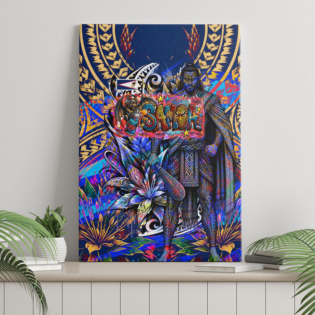 American Samoa Warrior Canvas Wall Art Polynesian Fruit Bat Talofa Urban Graffiti Street Art