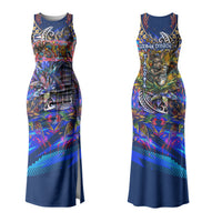 American Samoa Warrior Couples Matching Tank Maxi Dress and Long Sleeve Button Shirt Polynesian Fruit Bat Talofa Urban Graffiti Street Art