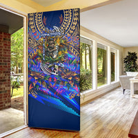 American Samoa Warrior Door Cover Polynesian Fruit Bat Talofa Urban Graffiti Street Art