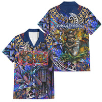 American Samoa Warrior Family Matching Off Shoulder Short Dress and Hawaiian Shirt Polynesian Fruit Bat Talofa Urban Graffiti Street Art