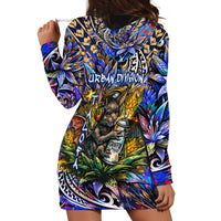 American Samoa Warrior Hoodie Dress Polynesian Fruit Bat Talofa Urban Graffiti Street Art