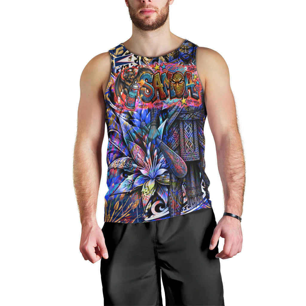 American Samoa Warrior Men Tank Top Polynesian Fruit Bat Talofa Urban Graffiti Street Art