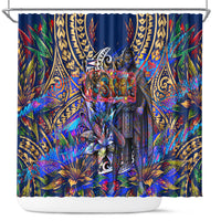 American Samoa Warrior Shower Curtain Polynesian Fruit Bat Talofa Urban Graffiti Street Art
