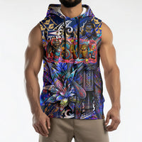 American Samoa Warrior Sleeveless Hoodie Polynesian Fruit Bat Talofa Urban Graffiti Street Art