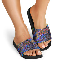 American Samoa Warrior Slide Sandals Polynesian Fruit Bat Talofa Urban Graffiti Street Art