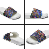 American Samoa Warrior Slide Sandals Polynesian Fruit Bat Talofa Urban Graffiti Street Art
