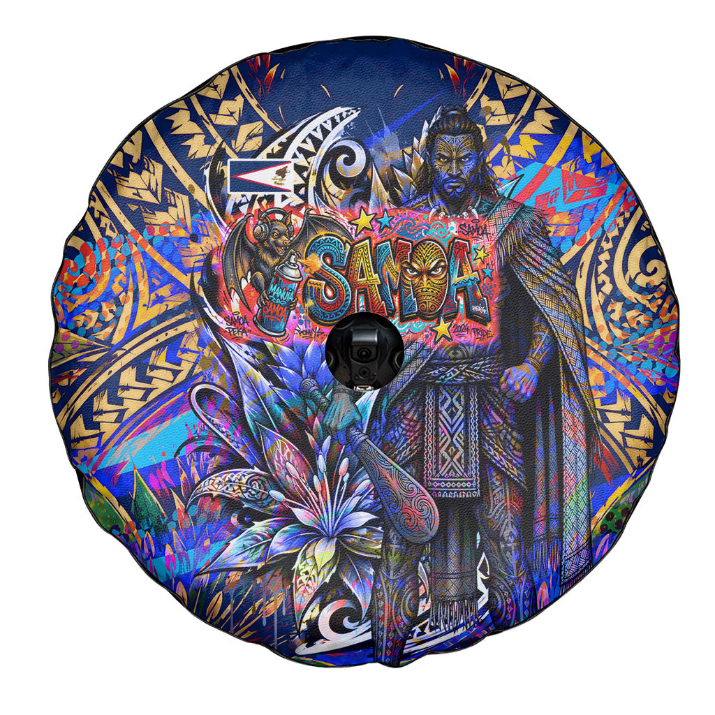 American Samoa Warrior Spare Tire Cover Polynesian Fruit Bat Talofa Urban Graffiti Street Art