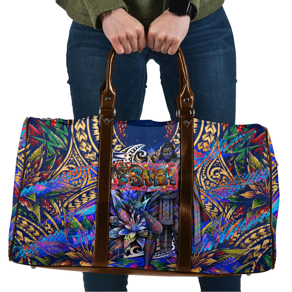 American Samoa Warrior Travel Bag Polynesian Fruit Bat Talofa Urban Graffiti Street Art
