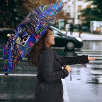 American Samoa Warrior Umbrella Polynesian Fruit Bat Talofa Urban Graffiti Street Art