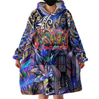 American Samoa Warrior Wearable Blanket Hoodie Polynesian Fruit Bat Talofa Urban Graffiti Street Art