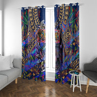 American Samoa Warrior Window Curtain Polynesian Fruit Bat Talofa Urban Graffiti Street Art
