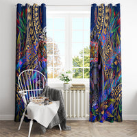 American Samoa Warrior Window Curtain Polynesian Fruit Bat Talofa Urban Graffiti Street Art