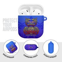 Personalized Polynesian 60th Birthday AirPods Case Polynesian Tribal Art Vintage Ocean Pattern