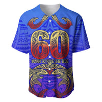 Personalized Polynesian 60th Birthday Baseball Jersey Polynesian Tribal Art Vintage Ocean Pattern