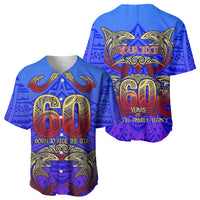 Personalized Polynesian 60th Birthday Baseball Jersey Polynesian Tribal Art Vintage Ocean Pattern