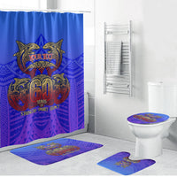 Personalized Polynesian 60th Birthday Bathroom Set Polynesian Tribal Art Vintage Ocean Pattern