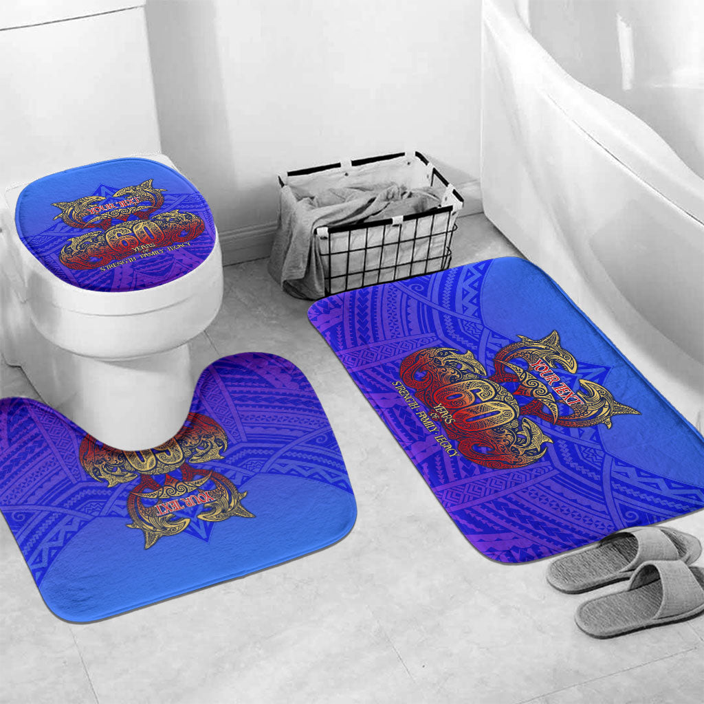 Personalized Polynesian 60th Birthday Bathroom Set Polynesian Tribal Art Vintage Ocean Pattern