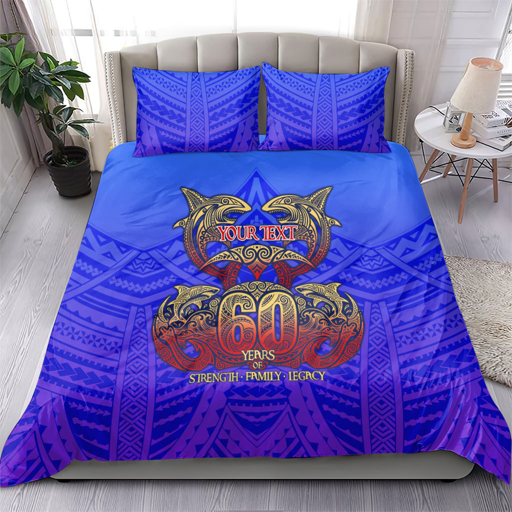 Personalized Polynesian 60th Birthday Bedding Set Polynesian Tribal Art Vintage Ocean Pattern TS04 - Polynesian Pride