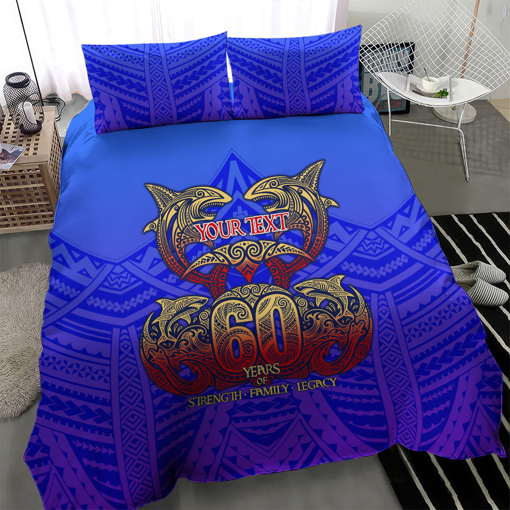 Personalized Polynesian 60th Birthday Bedding Set Polynesian Tribal Art Vintage Ocean Pattern TS04 - Polynesian Pride