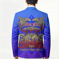 Personalized Polynesian 60th Birthday Blazer Polynesian Tribal Art Vintage Ocean Pattern