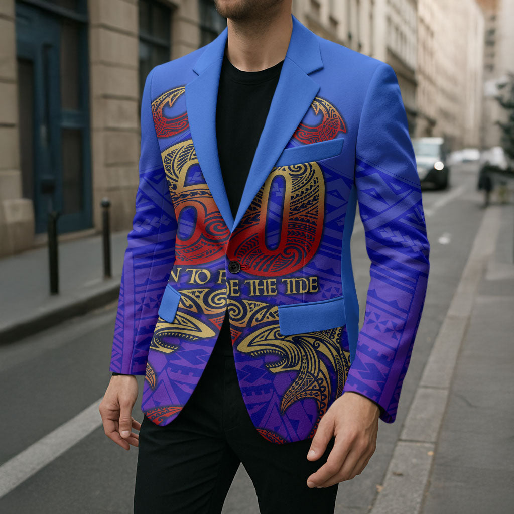 Personalized Polynesian 60th Birthday Blazer Polynesian Tribal Art Vintage Ocean Pattern
