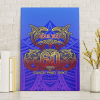 Personalized Polynesian 60th Birthday Canvas Wall Art Polynesian Tribal Art Vintage Ocean Pattern