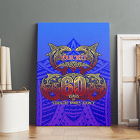 Personalized Polynesian 60th Birthday Canvas Wall Art Polynesian Tribal Art Vintage Ocean Pattern
