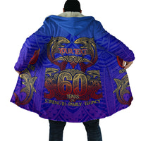 Personalized Polynesian 60th Birthday Cloak Polynesian Tribal Art Vintage Ocean Pattern