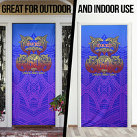 Personalized Polynesian 60th Birthday Door Cover Polynesian Tribal Art Vintage Ocean Pattern