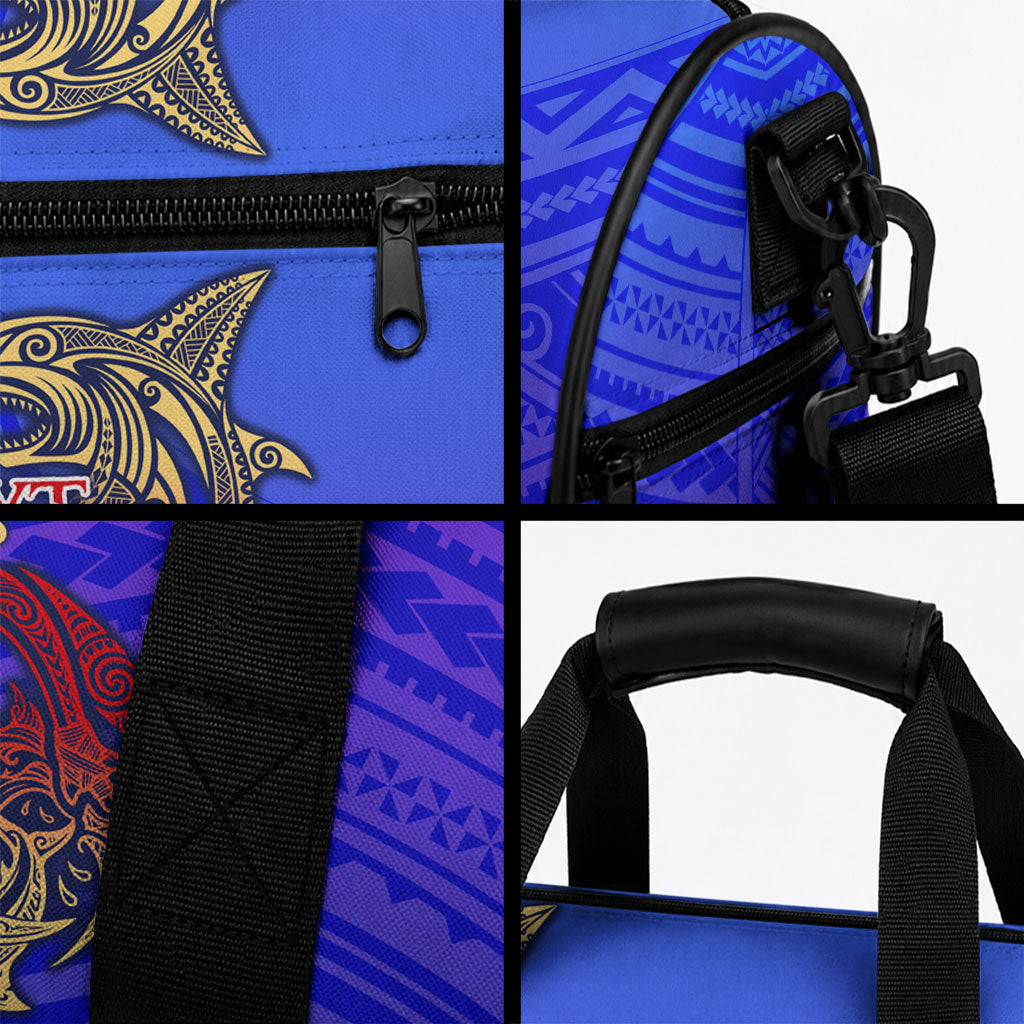 Personalized Polynesian 60th Birthday Duffle Bag Polynesian Tribal Art Vintage Ocean Pattern