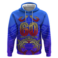Personalized Polynesian 60th Birthday Hoodie Polynesian Tribal Art Vintage Ocean Pattern