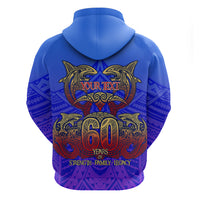Personalized Polynesian 60th Birthday Hoodie Polynesian Tribal Art Vintage Ocean Pattern