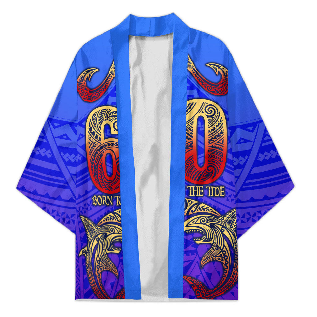 Personalized Polynesian 60th Birthday Kimono Polynesian Tribal Art Vintage Ocean Pattern