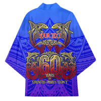 Personalized Polynesian 60th Birthday Kimono Polynesian Tribal Art Vintage Ocean Pattern