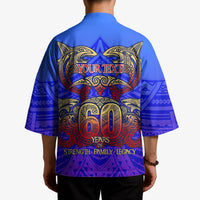 Personalized Polynesian 60th Birthday Kimono Polynesian Tribal Art Vintage Ocean Pattern