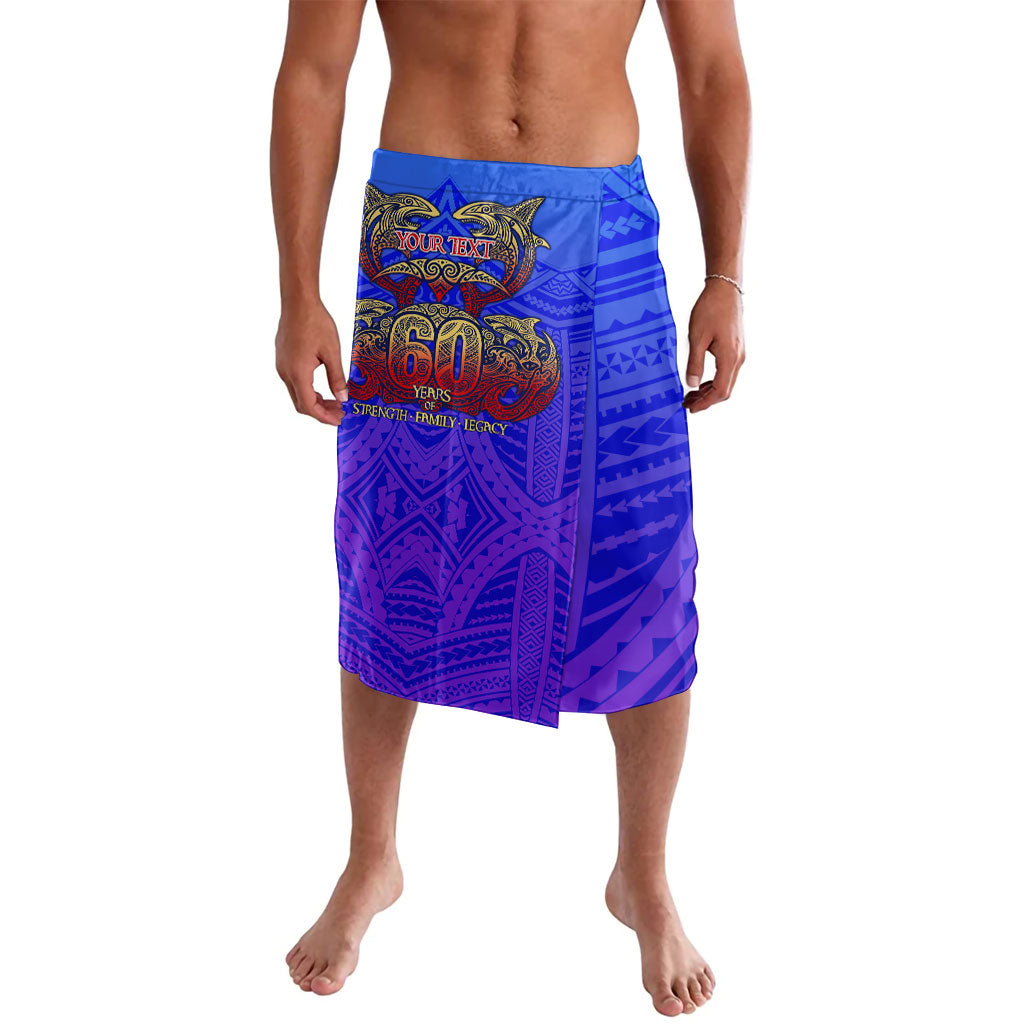Personalized Polynesian 60th Birthday Lavalava Polynesian Tribal Art Vintage Ocean Pattern