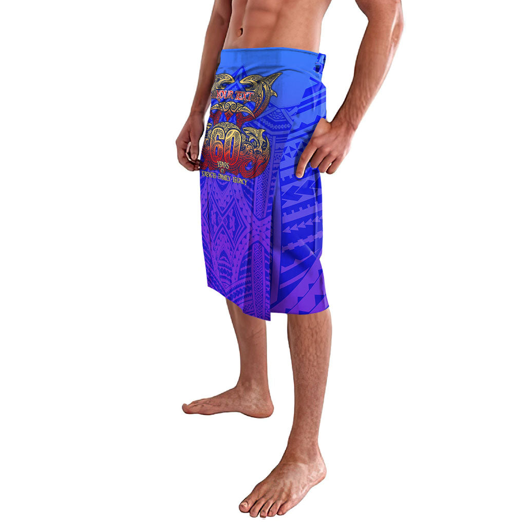 Personalized Polynesian 60th Birthday Lavalava Polynesian Tribal Art Vintage Ocean Pattern