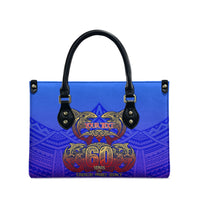 Personalized Polynesian 60th Birthday Leather Bag Polynesian Tribal Art Vintage Ocean Pattern