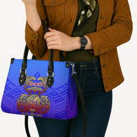 Personalized Polynesian 60th Birthday Leather Bag Polynesian Tribal Art Vintage Ocean Pattern